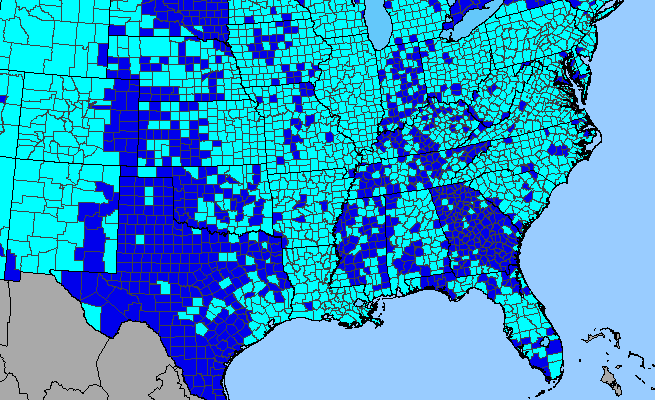 The range of Trifolium repens